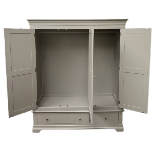 Province Grey 3 Door 2 Drawer Wardrobe